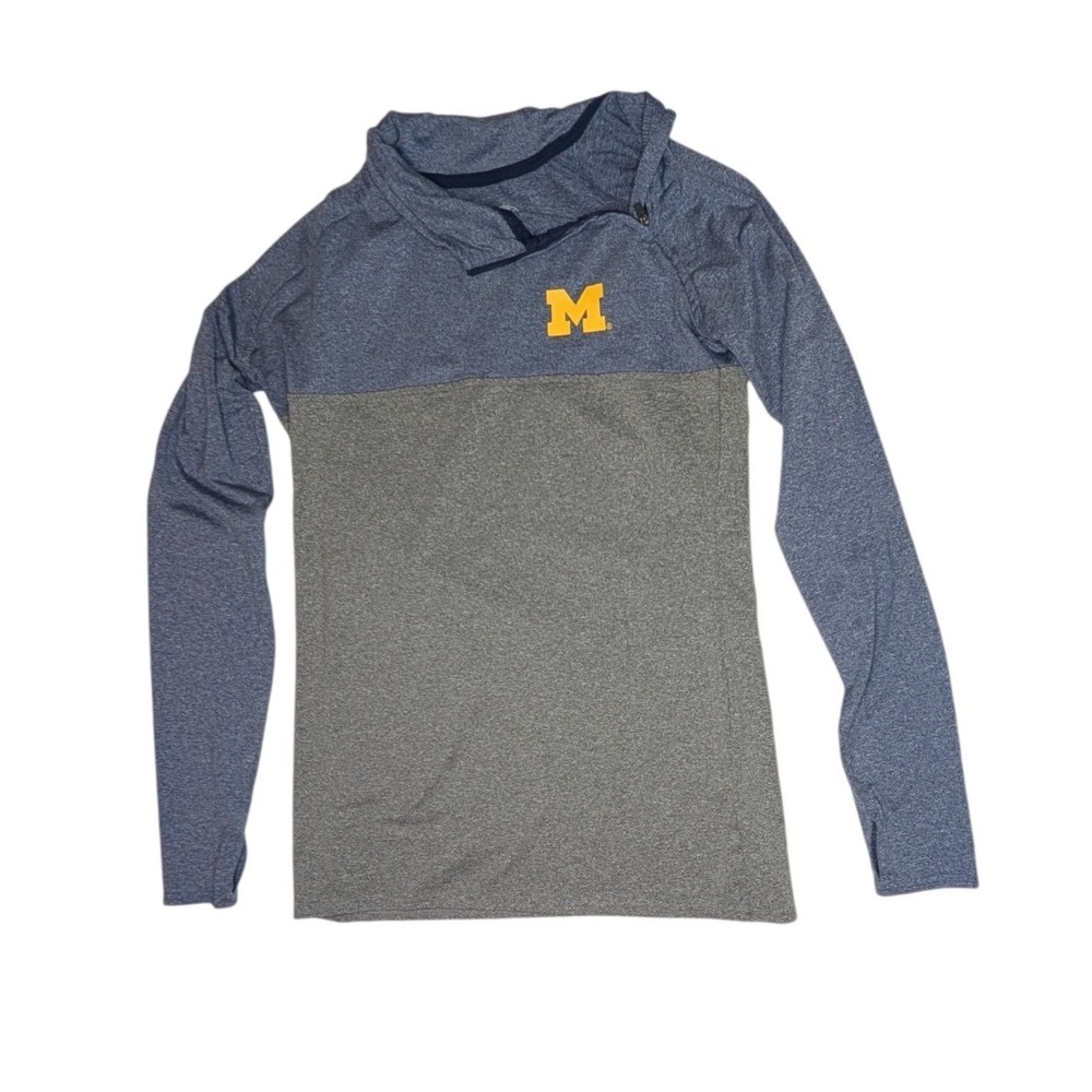 Rivalry Threads Pullover Womens S Blue Michigan Wolverines Quarter Zip Heathered